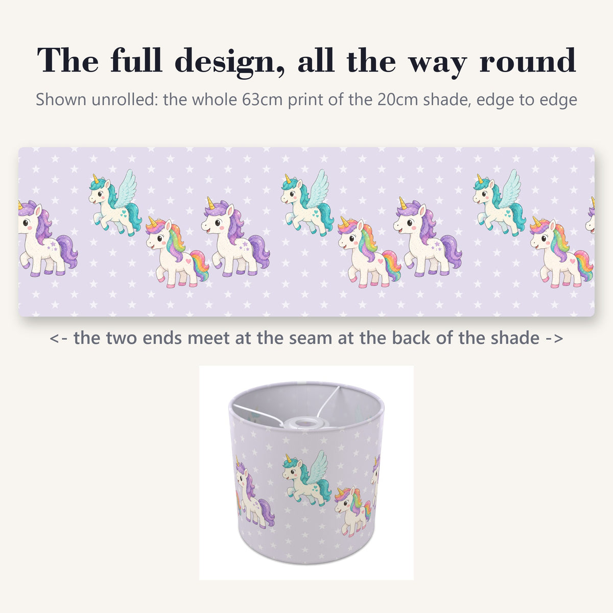 Lilac Fantasy Kingdom lampshade - 20cm x 18.5cm Ceiling - photo 9