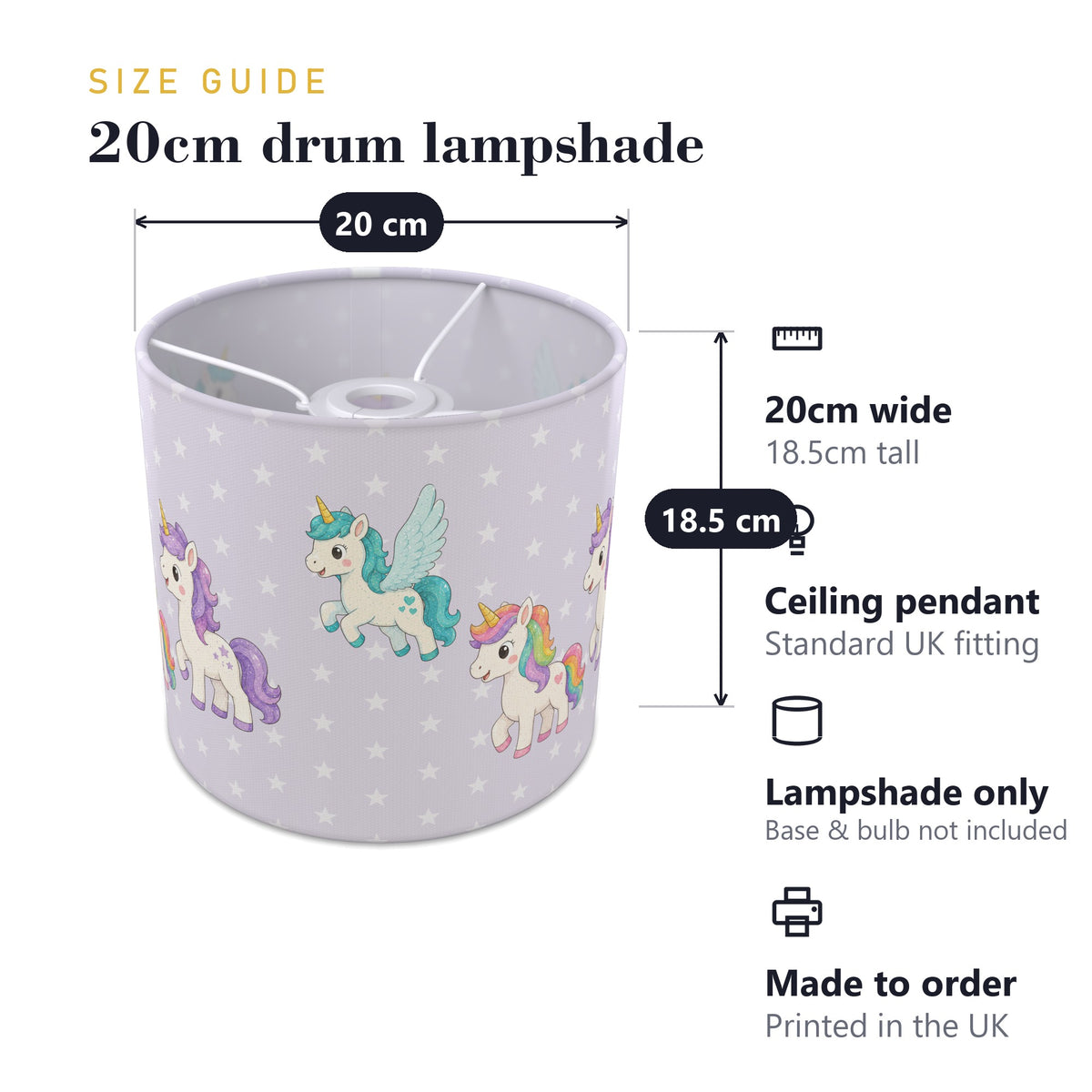 Lilac Fantasy Kingdom lampshade - 20cm x 18.5cm Ceiling - photo 7