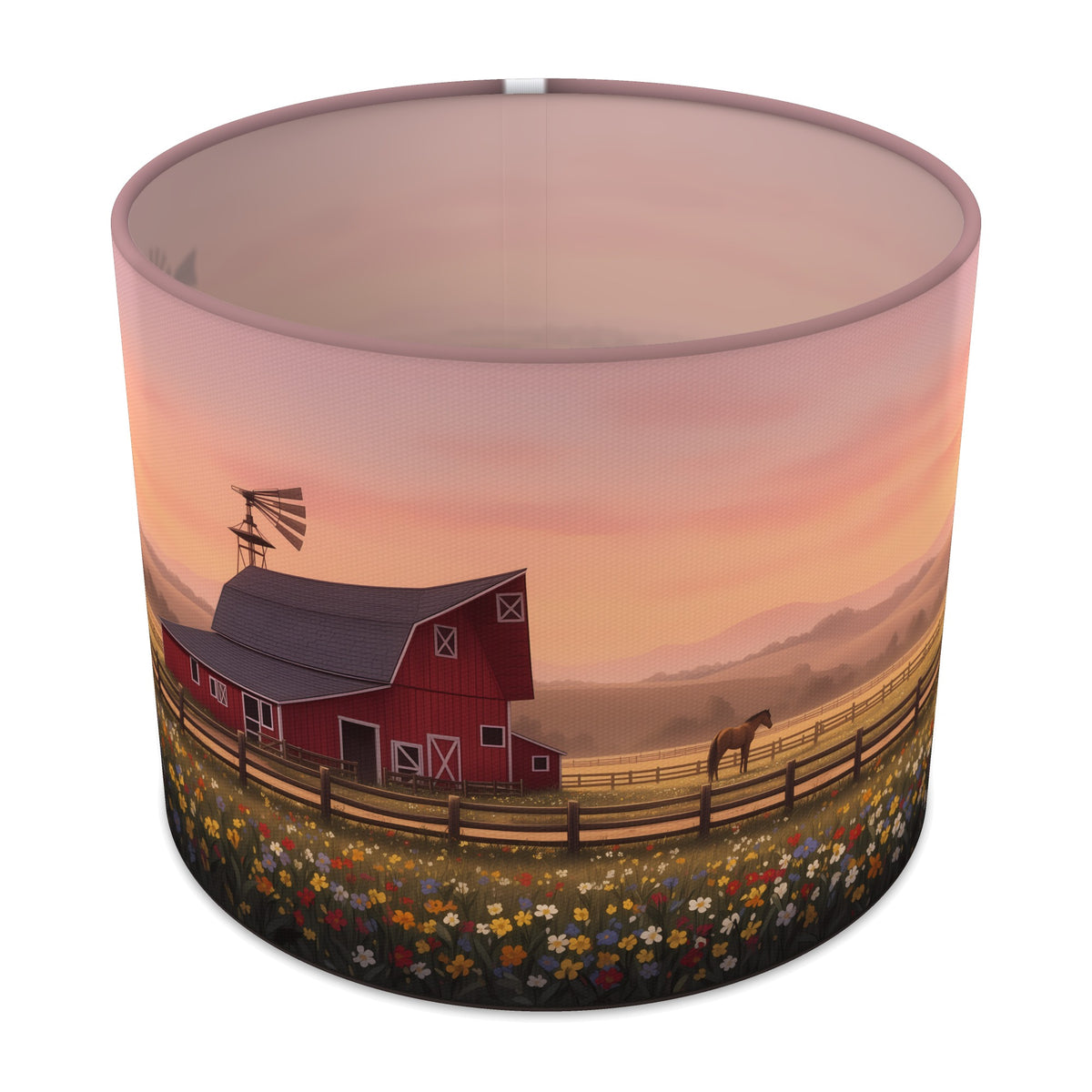 Farm Sunset Farmland Panorama lampshade - 25cm x 20cm Table