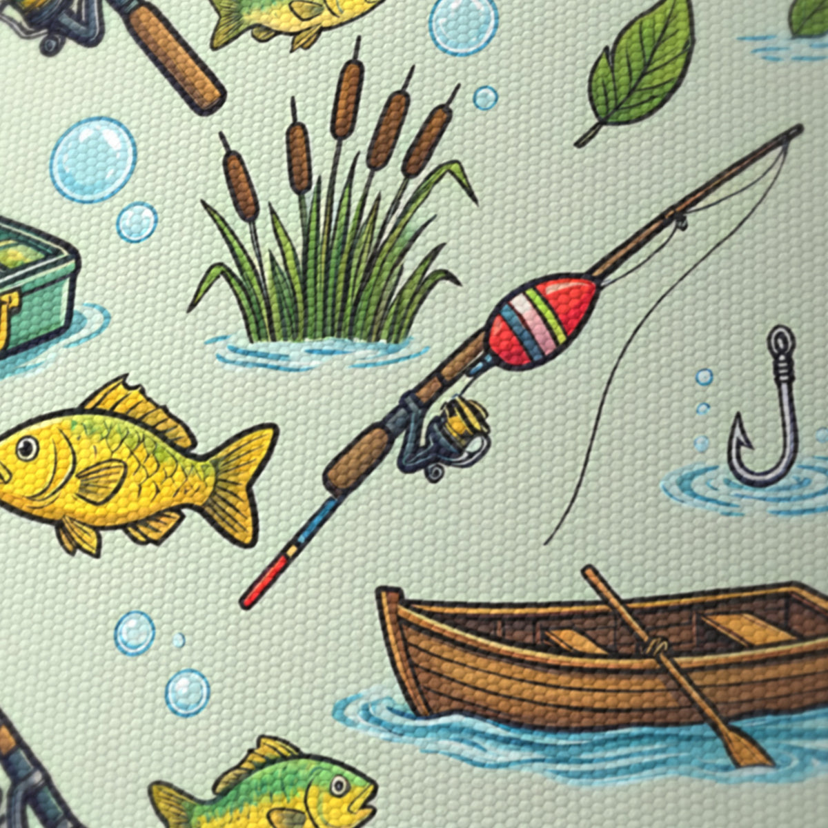 Sage Gone Fishing lampshade - 20cm x 18.5cm Ceiling - photo 6