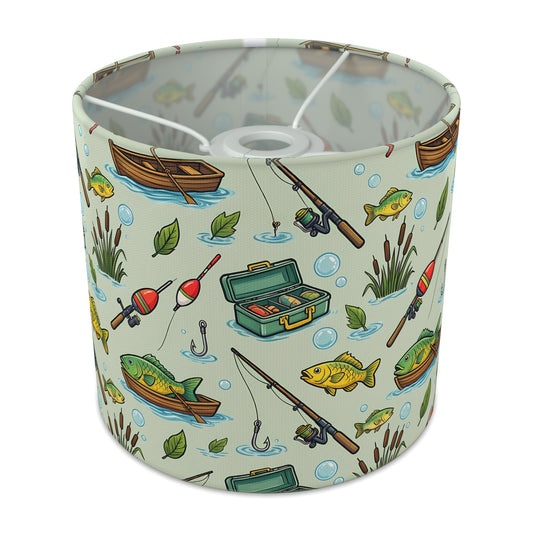 Sage Gone Fishing lampshade - 20cm x 18.5cm Ceiling - main photo