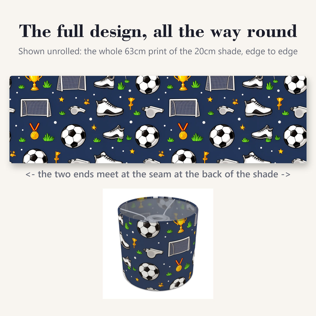 Navy Kick Off lampshade - 20cm x 18.5cm Ceiling - photo 9