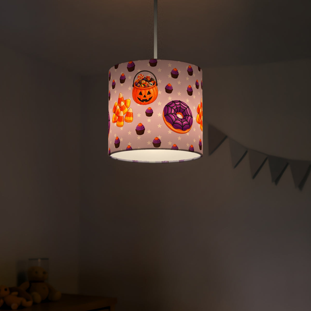 Lilac Halloween Food lampshade - 20cm x 18.5cm Ceiling - photo 5