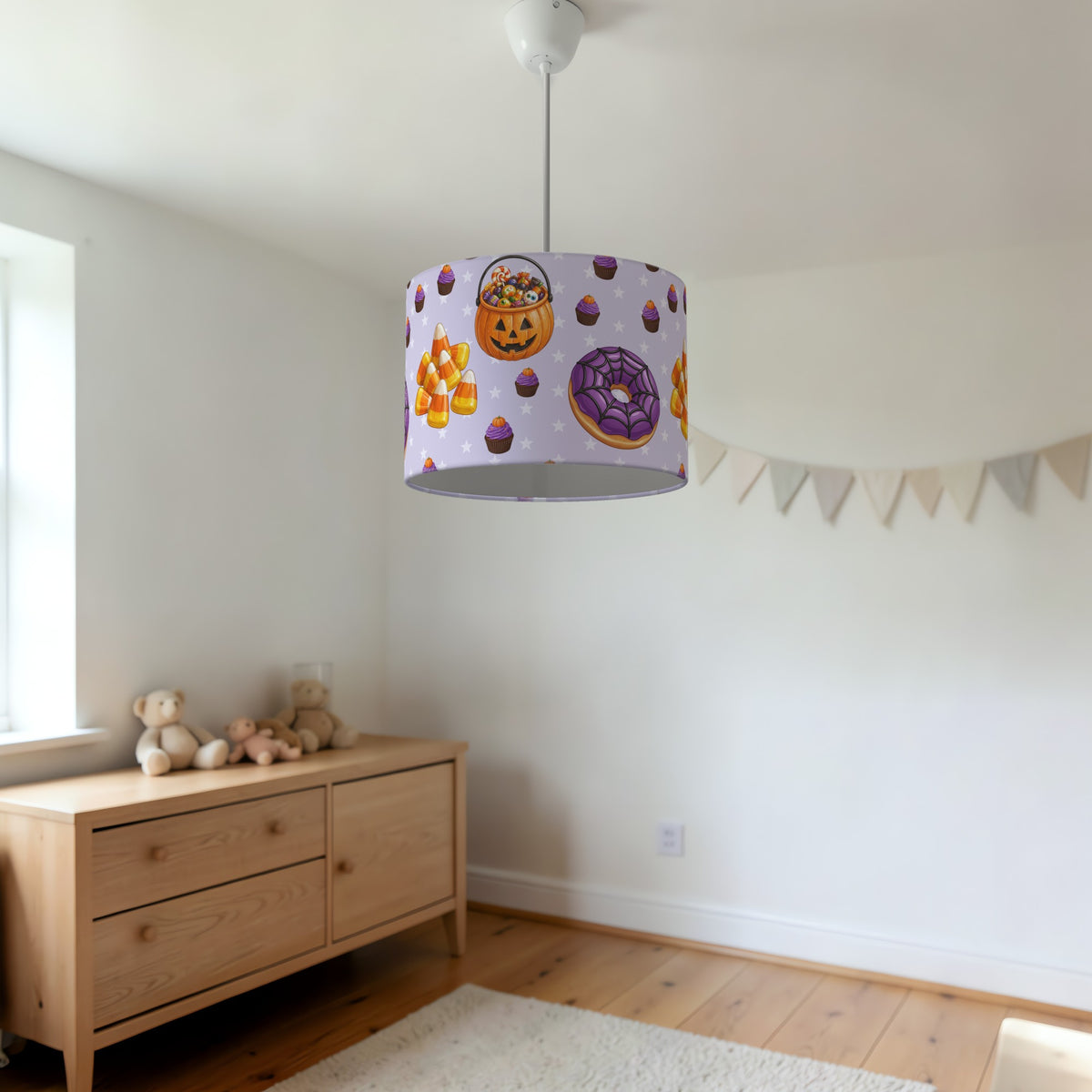 Lilac Halloween Food lampshade - 20cm x 18.5cm Ceiling - photo 3