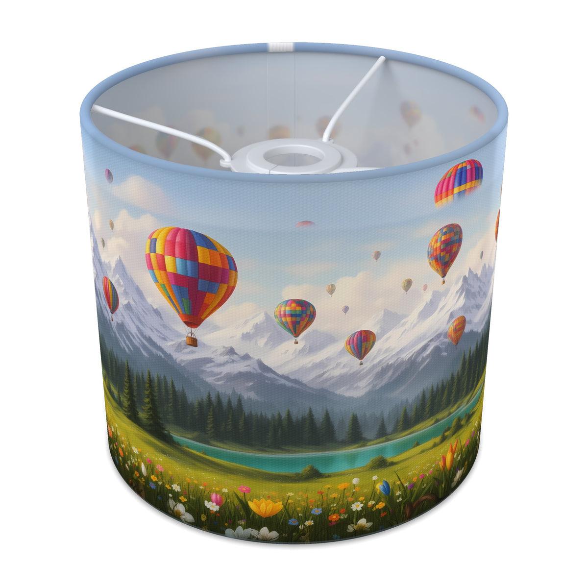 Balloon Skies wraparound lampshade - Mountain Flight