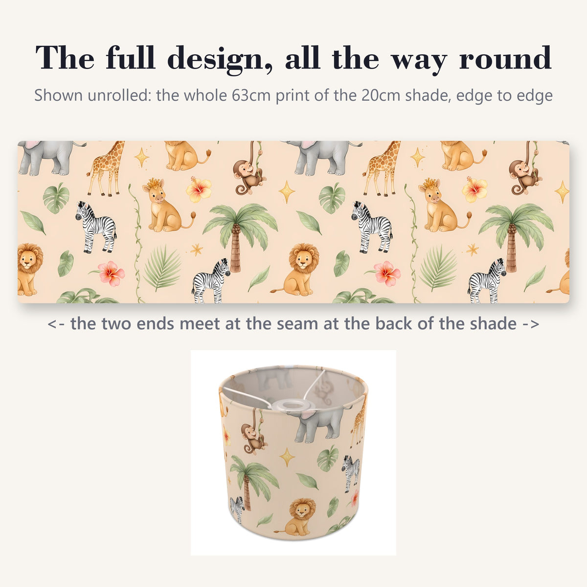 Sand Jungle Pals lampshade - 20cm x 18.5cm Ceiling - photo 9