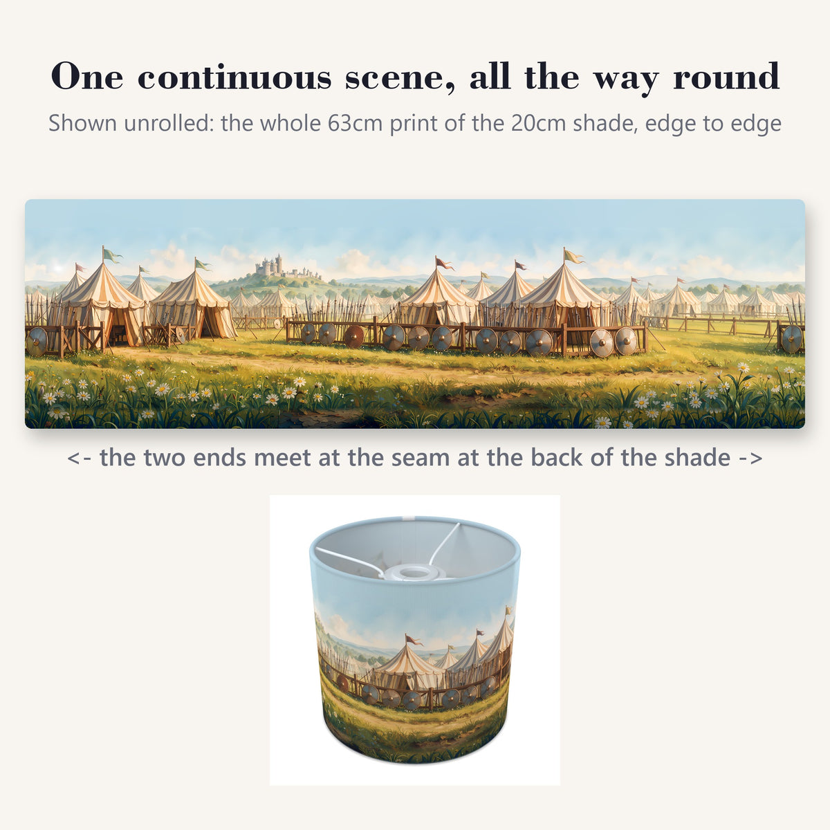 Knights Castle wraparound lampshade - Tournament Field