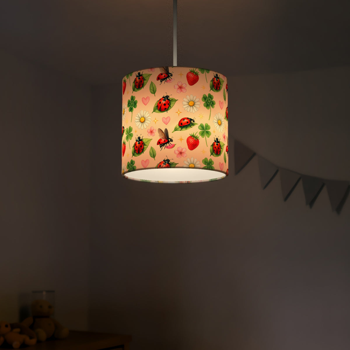 Blush Lucky Ladybirds lampshade - 20cm x 18.5cm Ceiling - photo 5