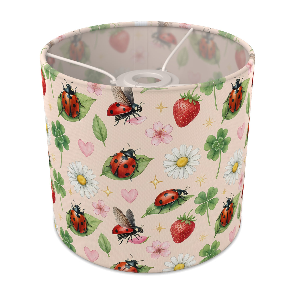 Blush Lucky Ladybirds lampshade - 20cm x 18.5cm Ceiling - main photo