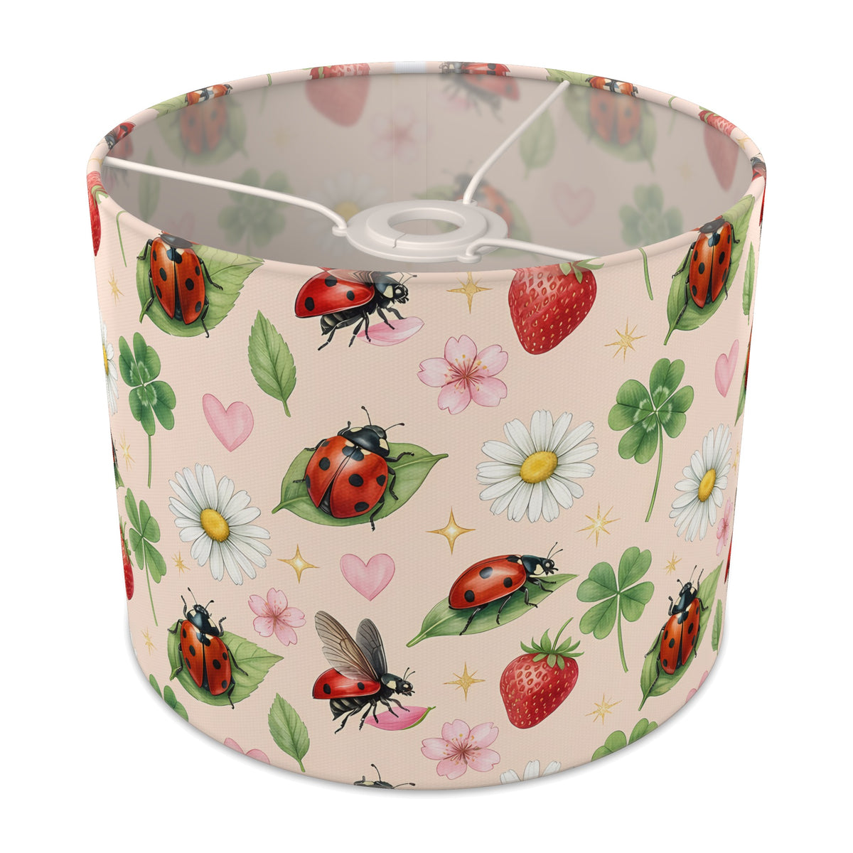 Blush Lucky Ladybirds lampshade - 25cm x 20cm Ceiling