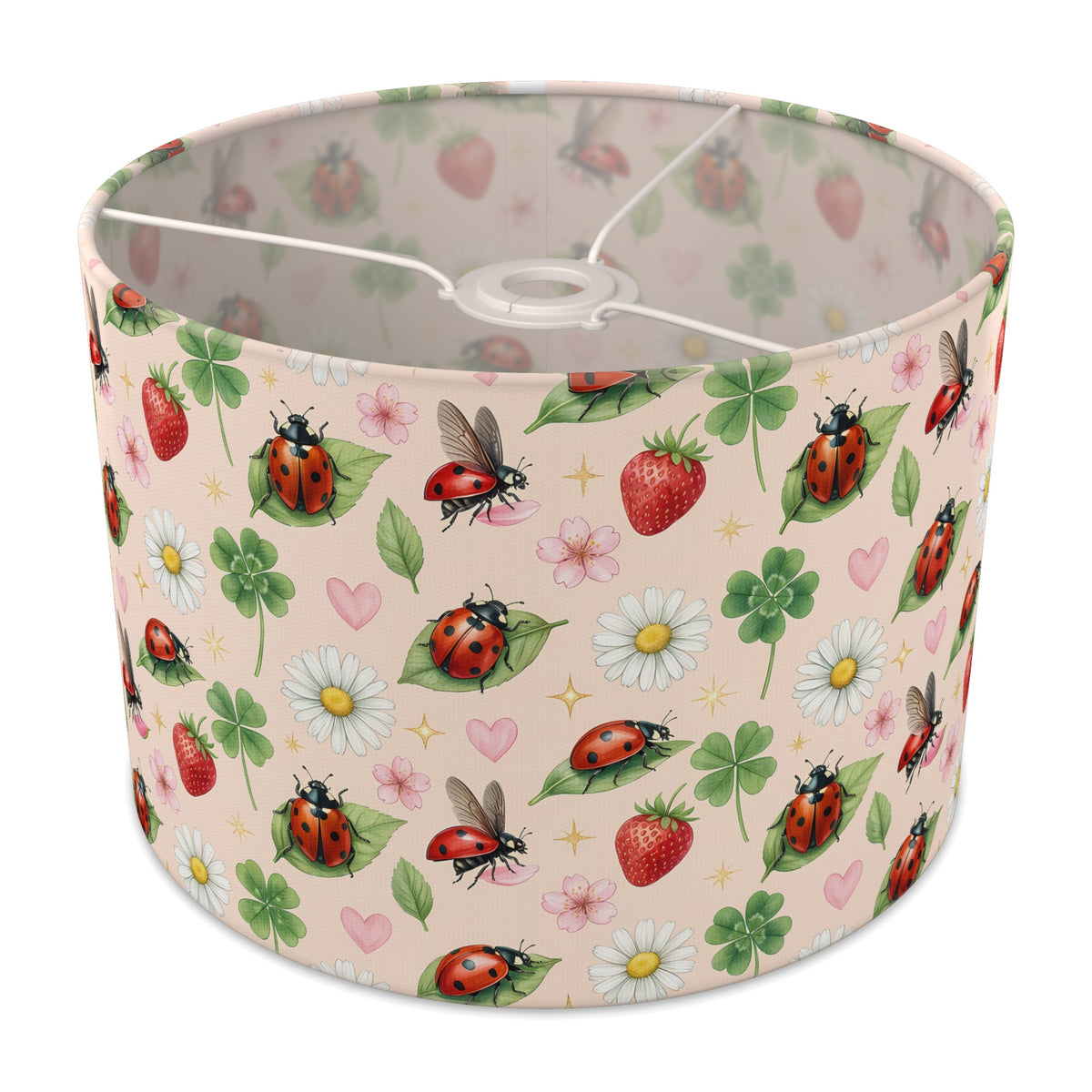 Blush Lucky Ladybirds lampshade - 30cm x 21cm Ceiling
