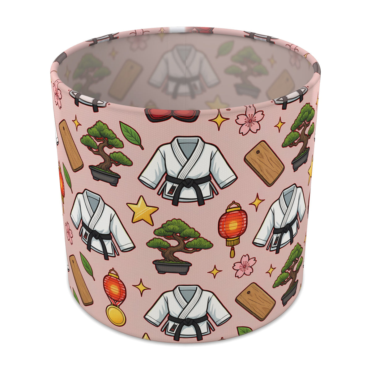 Red Little Dojo lampshade - 20cm x 18.5cm Table