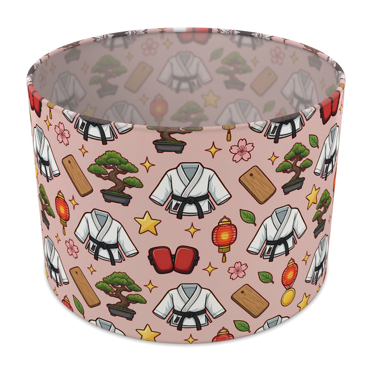Red Little Dojo lampshade - 30cm x 21cm Table
