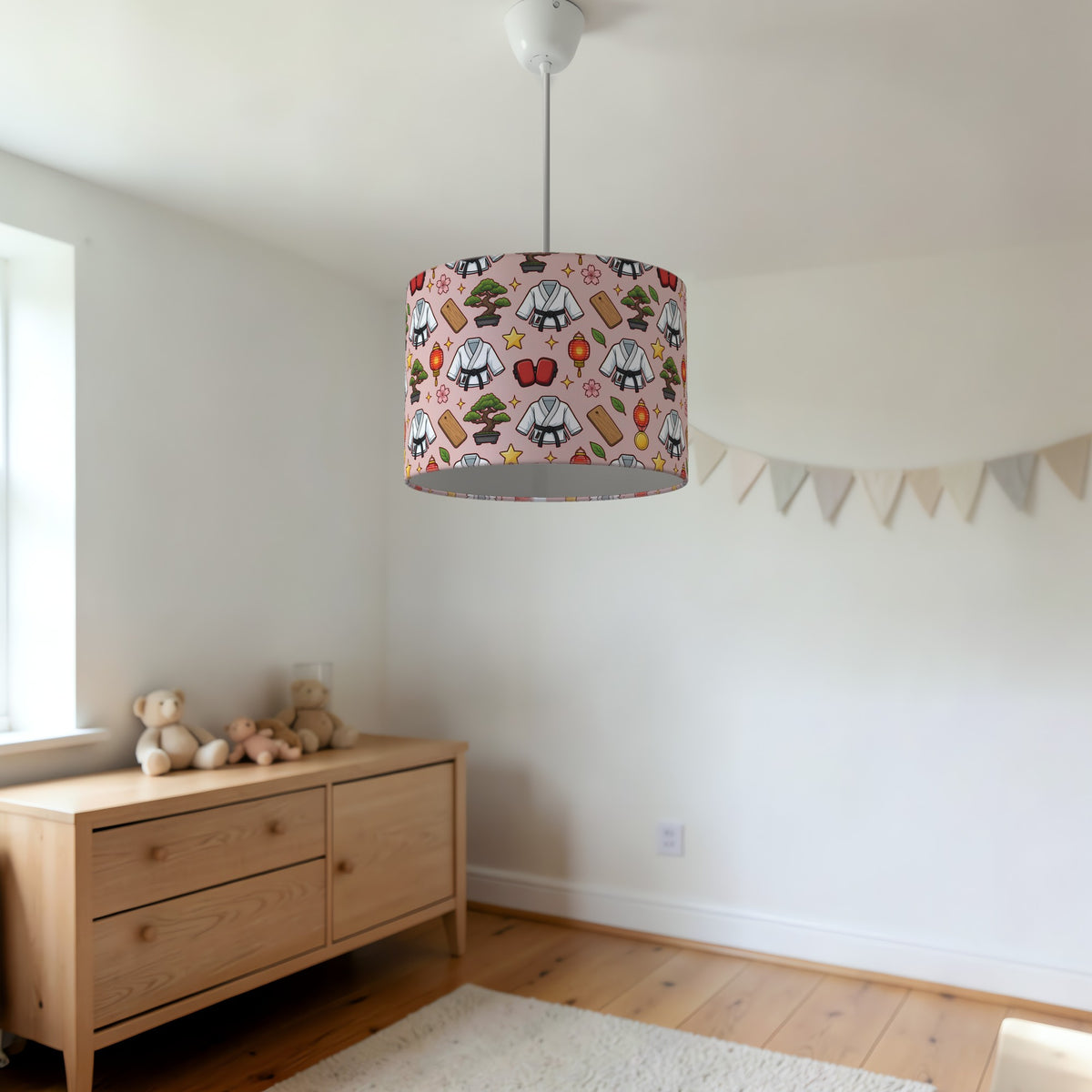 Red Little Dojo lampshade - 20cm x 18.5cm Ceiling - photo 3