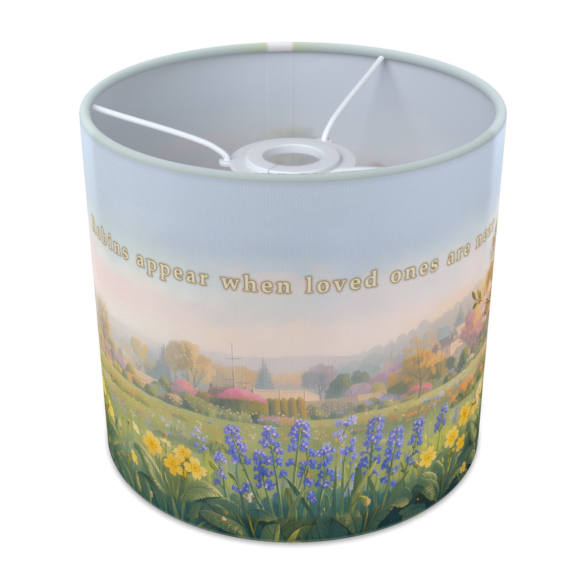 Memorial Robin wraparound lampshade - Spring Robin