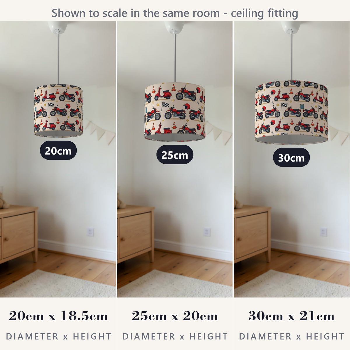 Sand Motorbike Mania lampshade - 20cm x 18.5cm Ceiling - photo 4