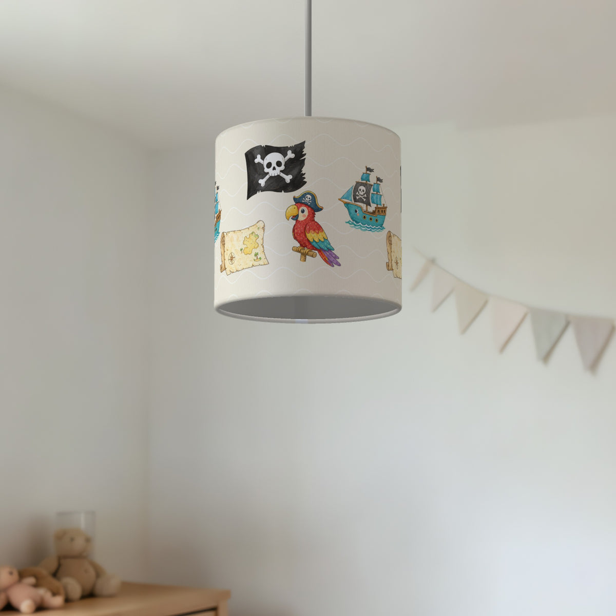 Cream Pirates lampshade - 20cm x 18.5cm Ceiling - photo 2