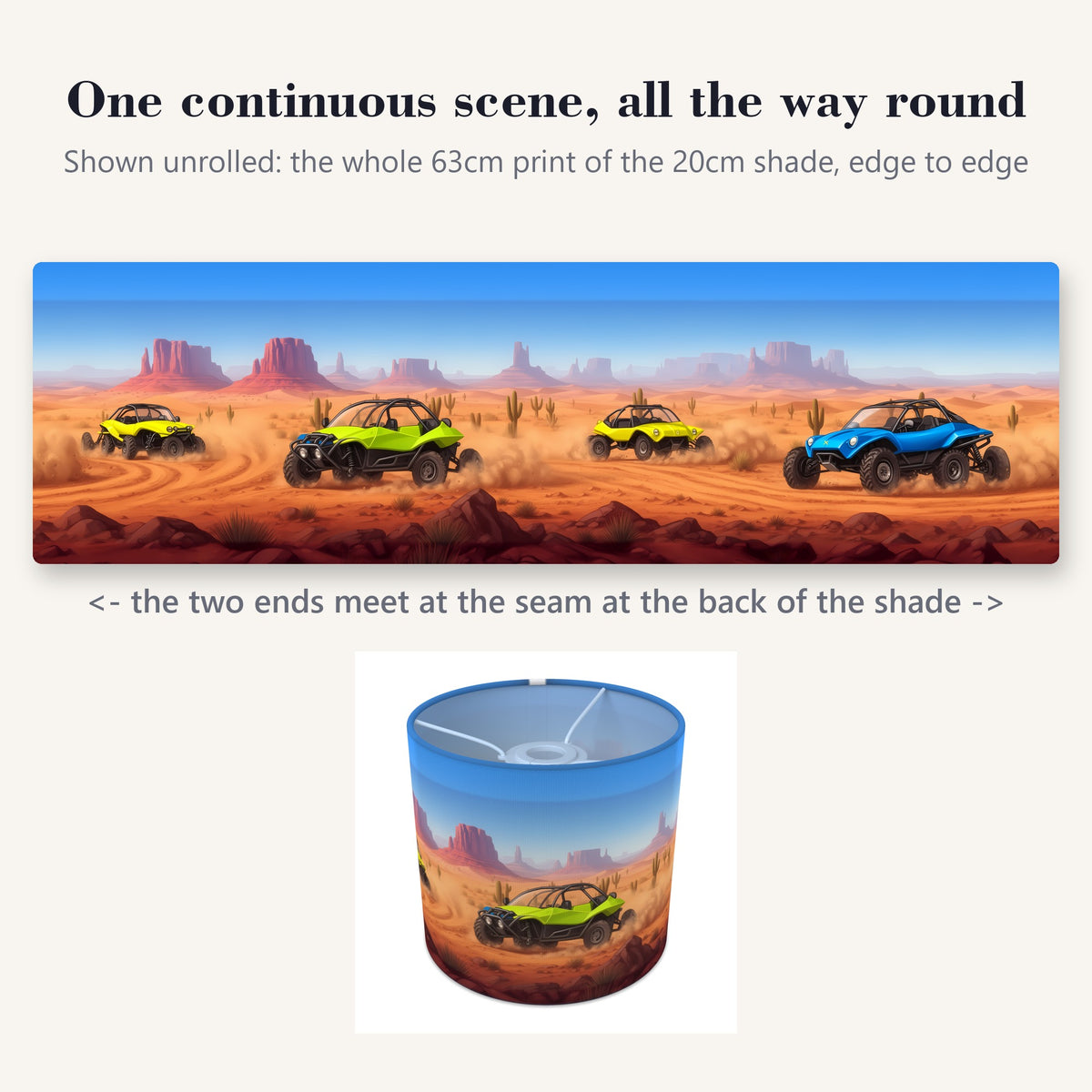 Speedway Panorama wraparound lampshade - Desert Rally
