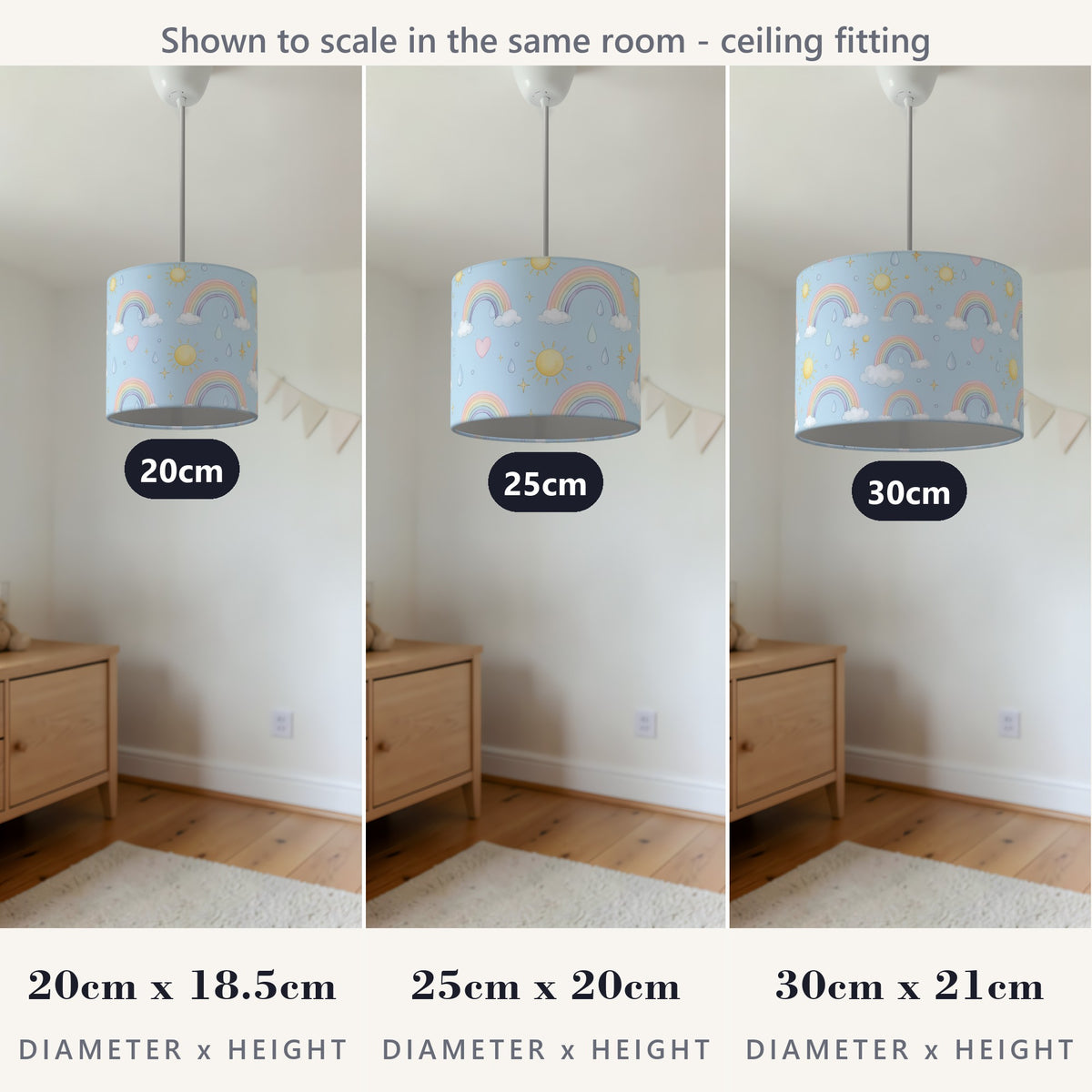 Sky Over The Rainbow lampshade - 20cm x 18.5cm Ceiling - photo 4