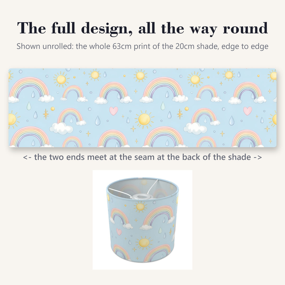 Sky Over The Rainbow lampshade - 20cm x 18.5cm Ceiling - photo 9
