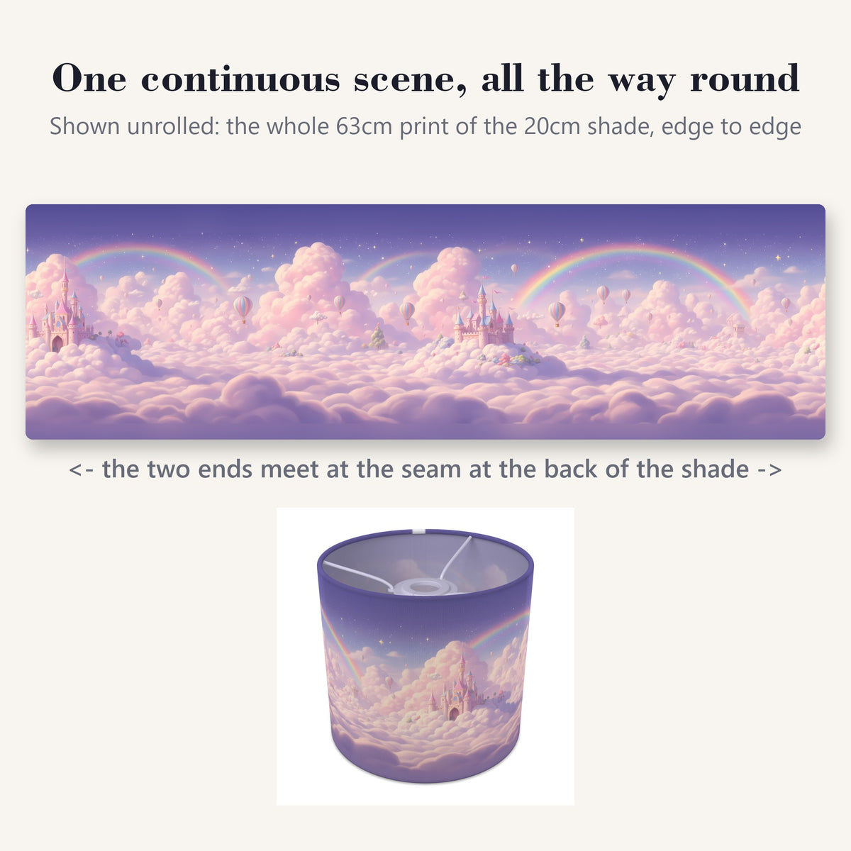 Rainbow Skies wraparound lampshade - Cloud Kingdom