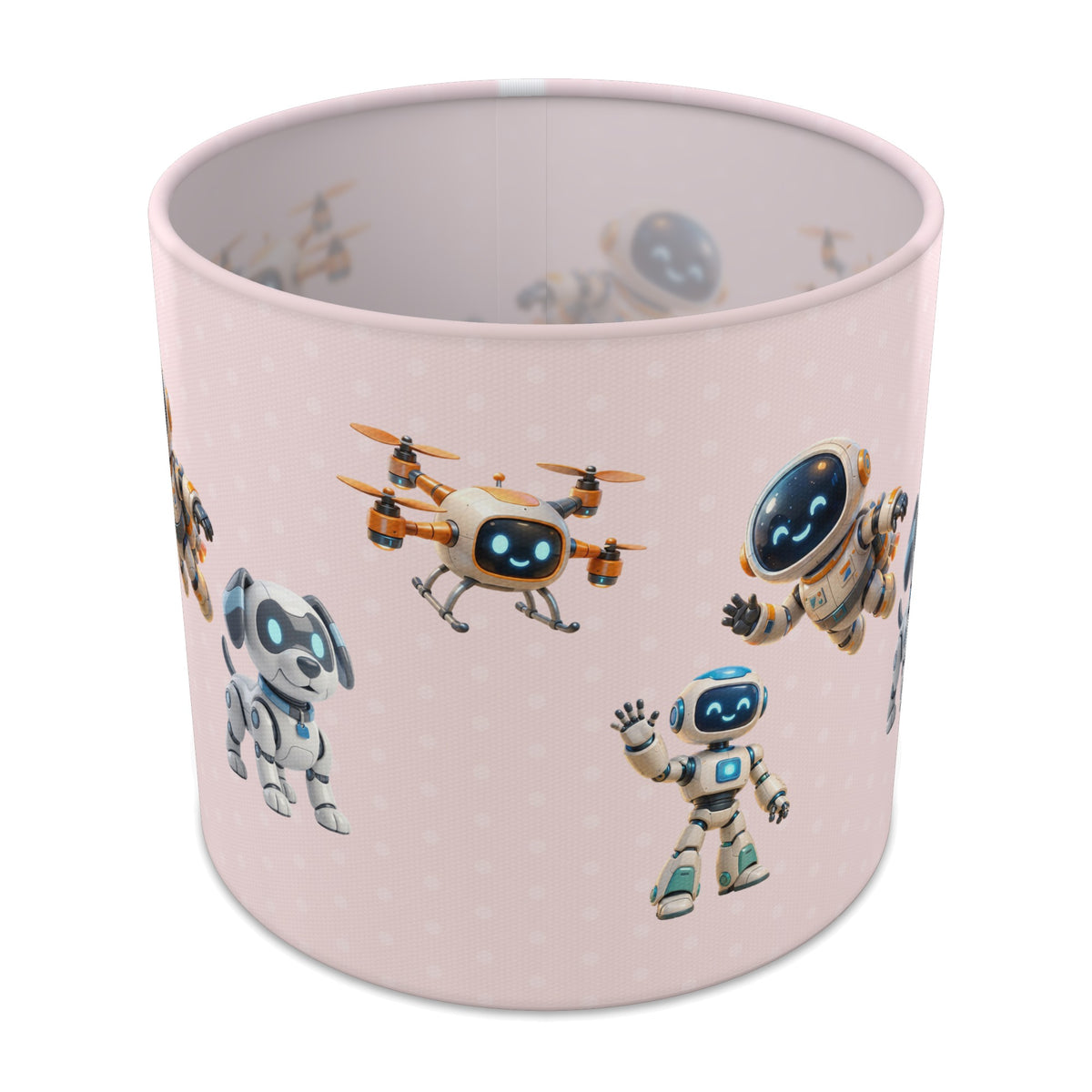 Blush Robots lampshade - 20cm x 18.5cm Table