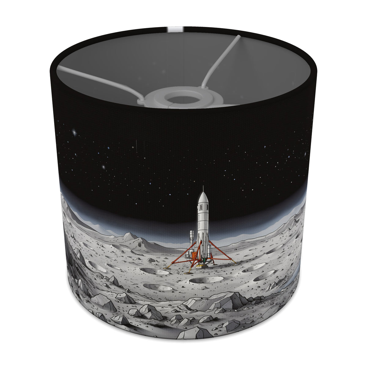 Rocket Launch wraparound lampshade - Moon Base