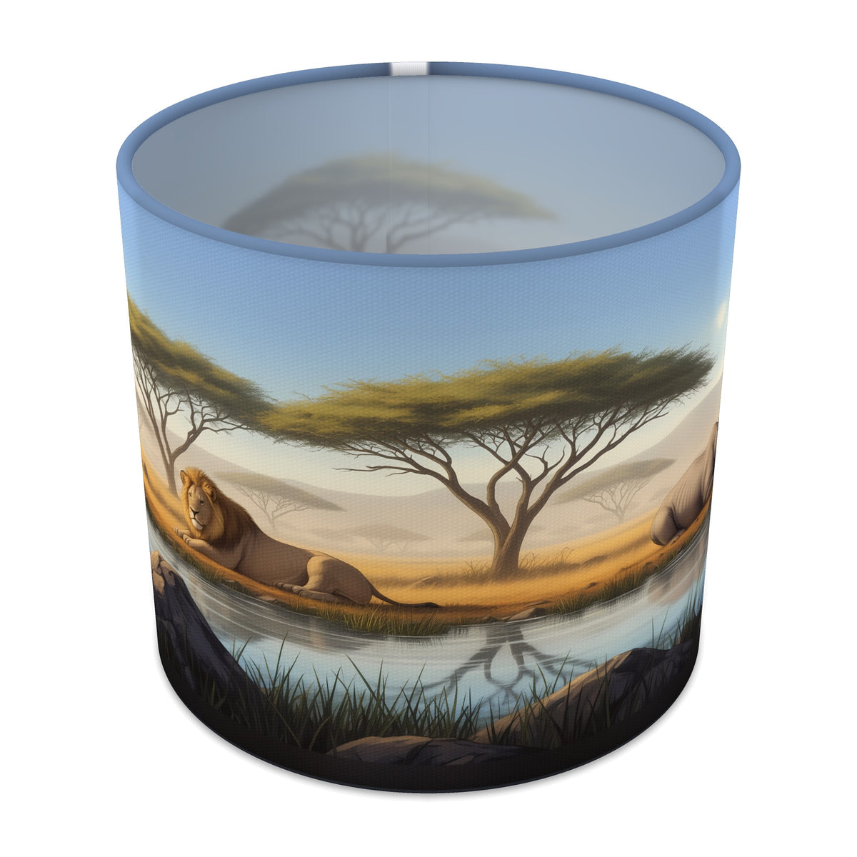 Waterhole Savannah Safari lampshade - 20cm x 18.5cm Table