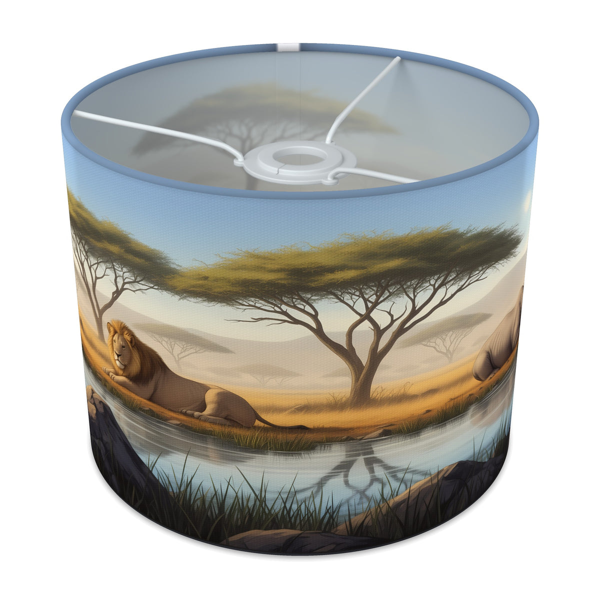 Waterhole Savannah Safari lampshade - 25cm x 20cm Ceiling