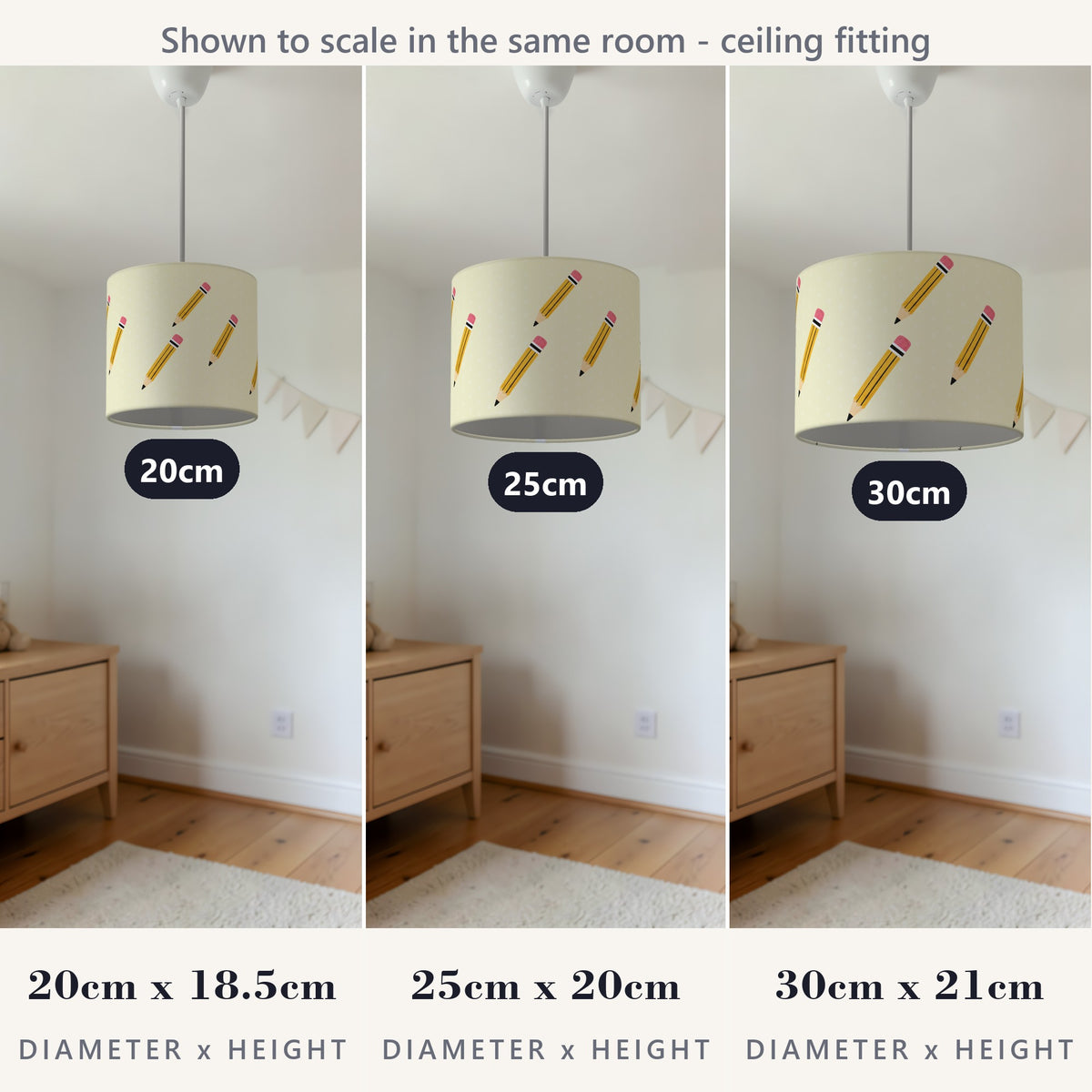 Lemon School lampshade - 20cm x 18.5cm Ceiling - photo 4