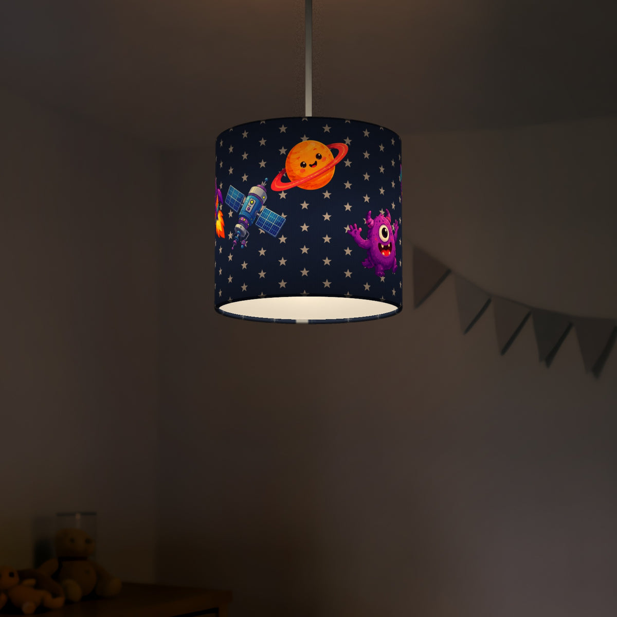 Navy Space lampshade - 20cm x 18.5cm Ceiling - photo 5