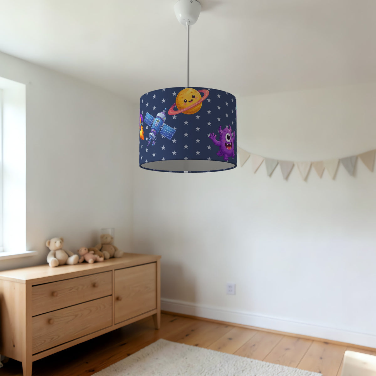 Navy Space lampshade - 20cm x 18.5cm Ceiling - photo 3