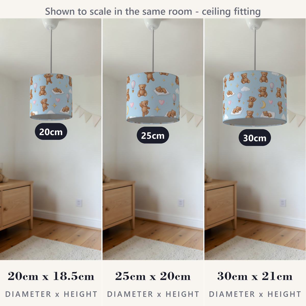 Sky Bear Hugs lampshade - 20cm x 18.5cm Ceiling - photo 4