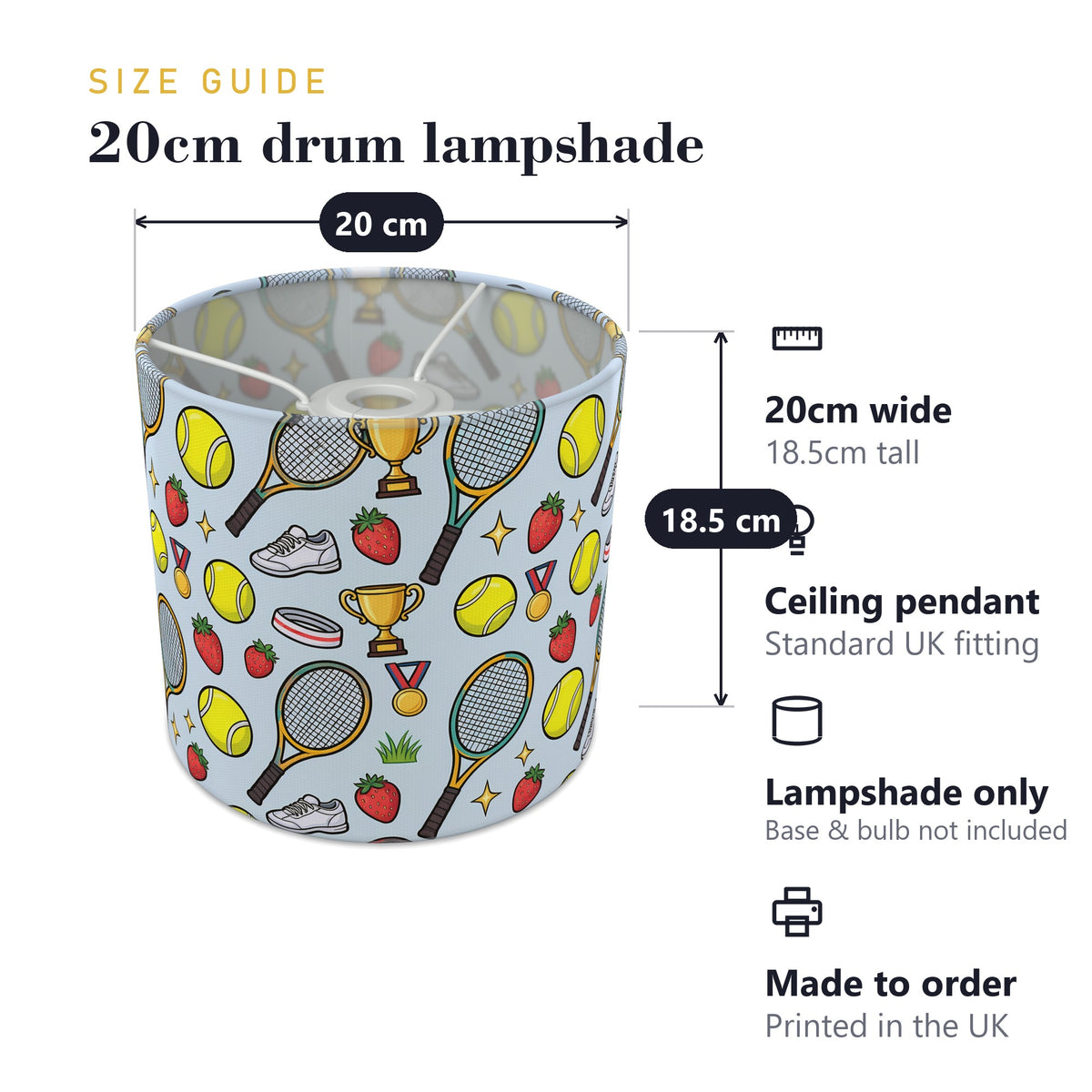 Sky Game Set Match lampshade - 20cm x 18.5cm Ceiling - photo 7