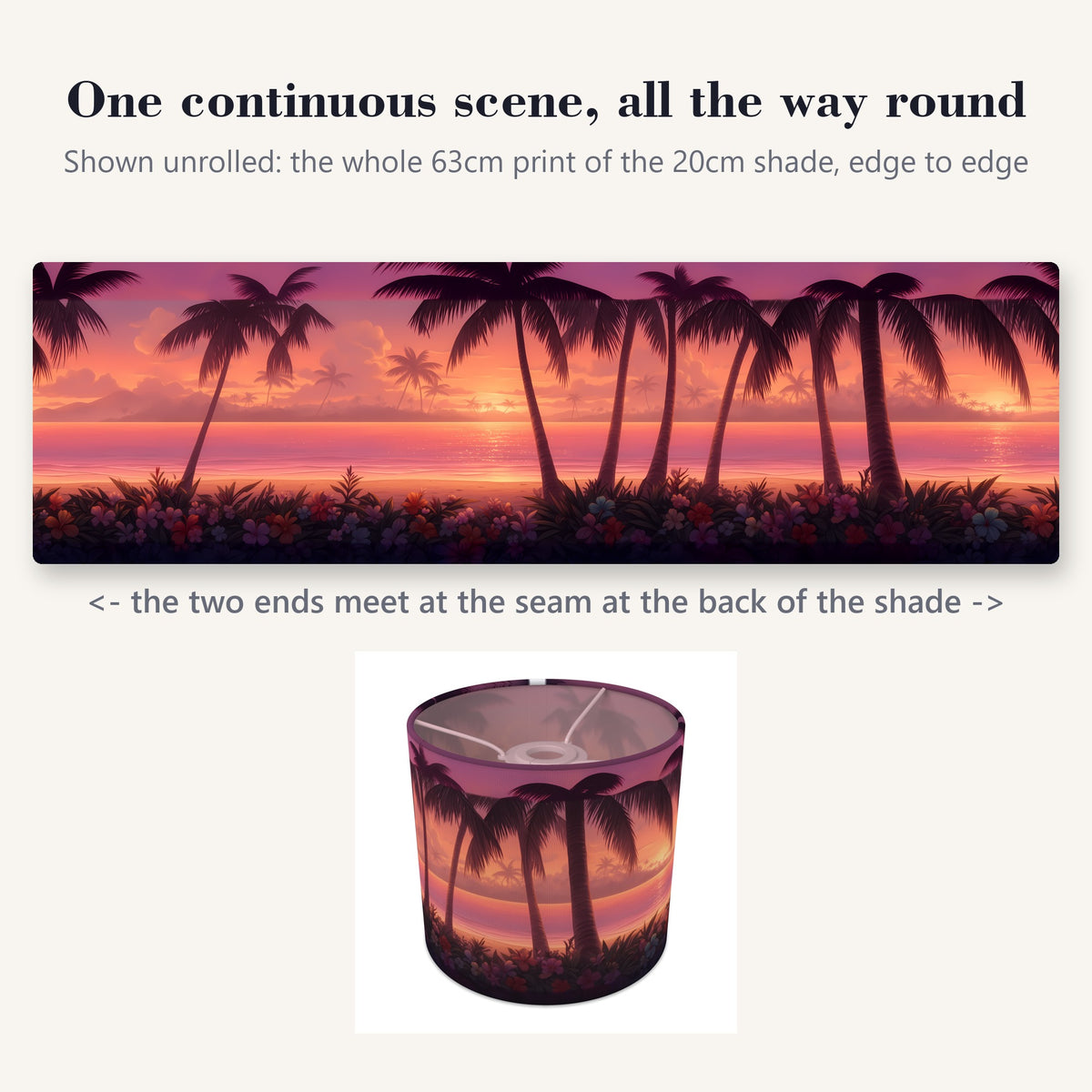 Tropical Island wraparound lampshade - Island Sunset