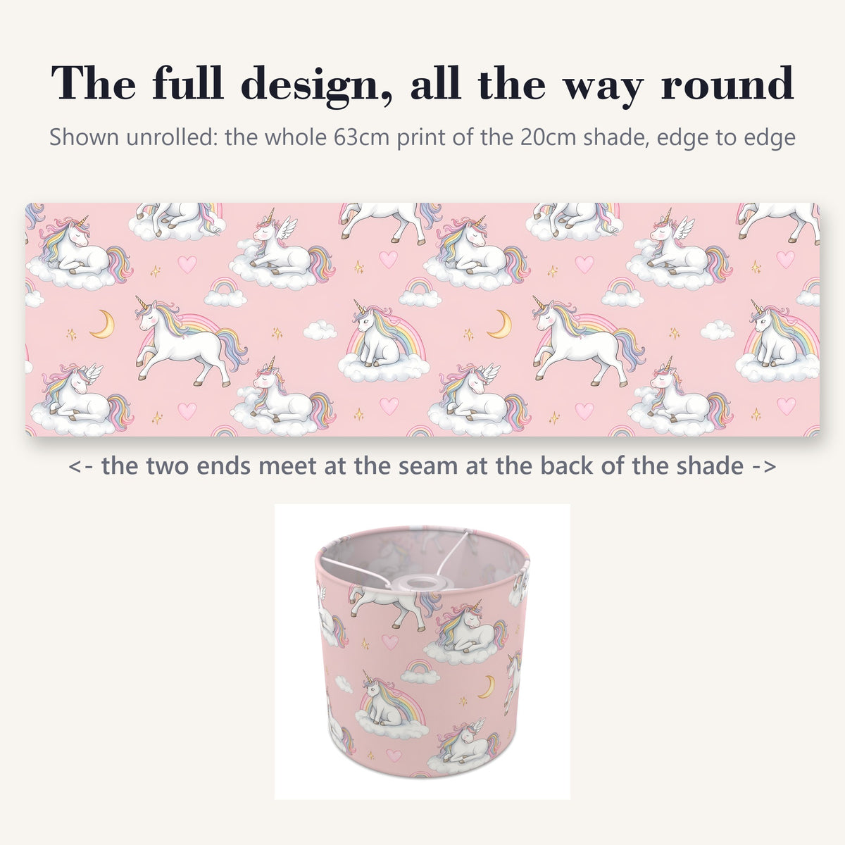 Blush Unicorn Dreams lampshade - 20cm x 18.5cm Ceiling - photo 9
