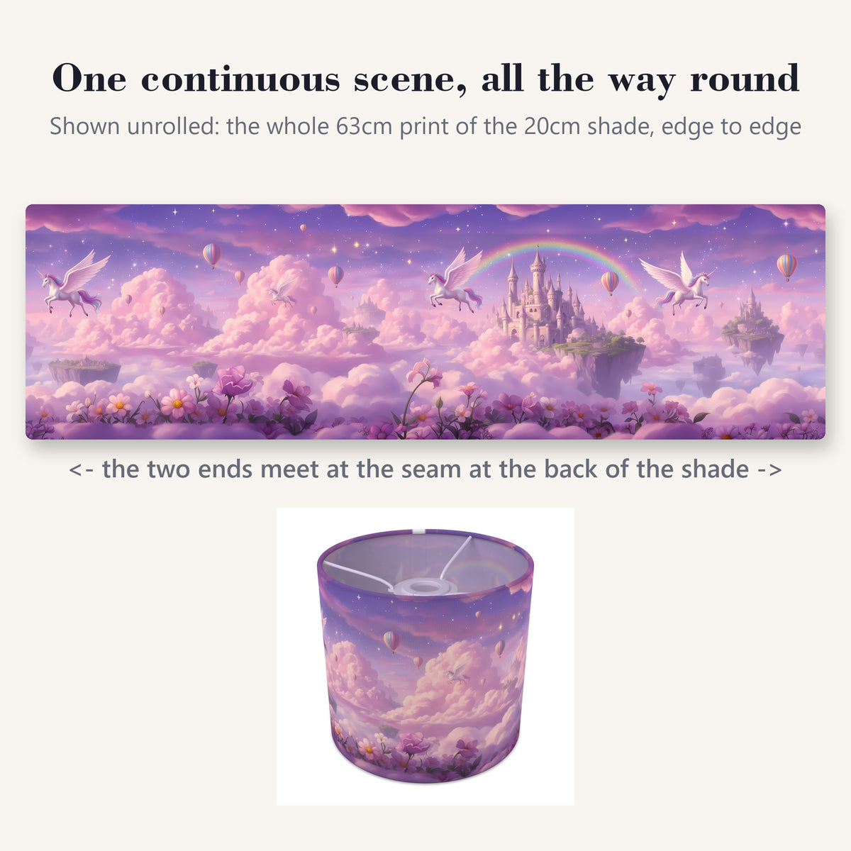 Unicorn Land wraparound lampshade - Cloud Kingdom