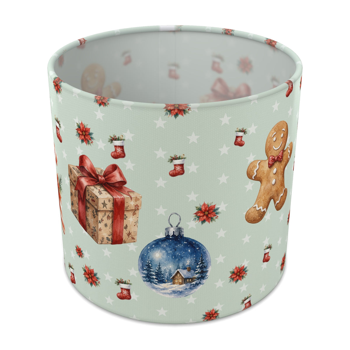 Pine Watercolor Christmas lampshade - 20cm x 18.5cm Table