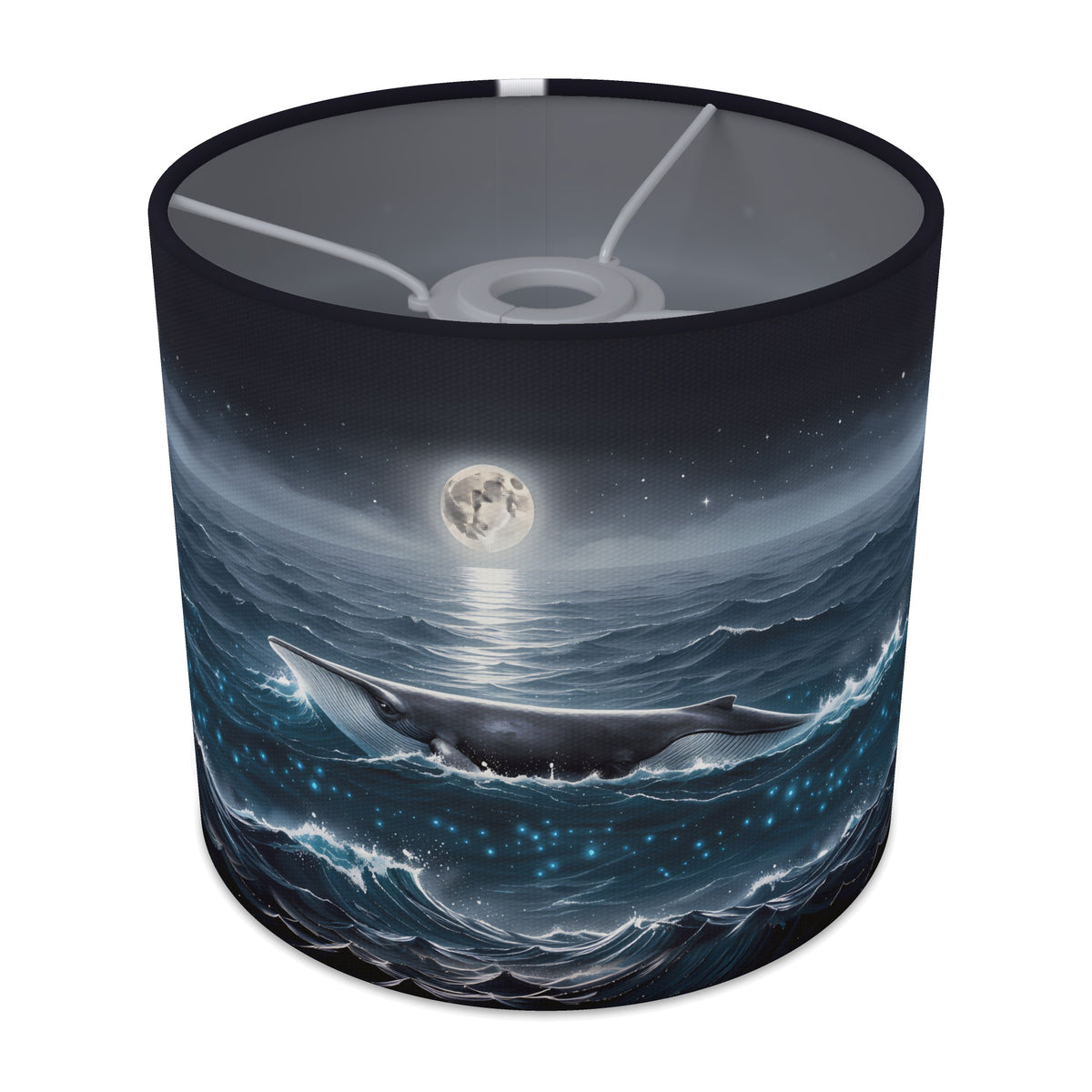 Whale Ocean wraparound lampshade - Moon Tide
