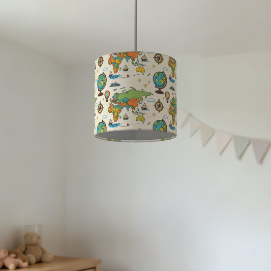 Cream World Explorer lampshade - 20cm x 18.5cm Ceiling - photo 2