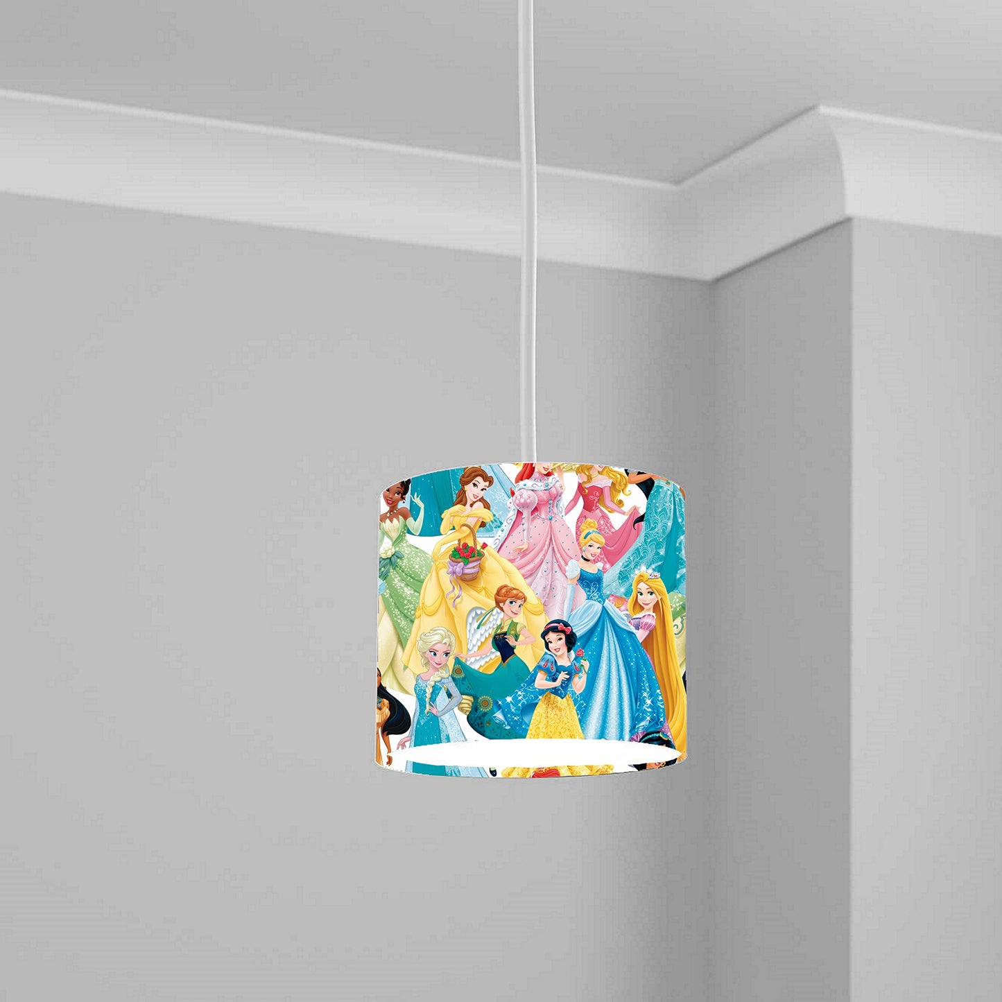 Princess Cartoon Ceiling Lampshade Lightshade for Kids Room - 20cm x 18.5cm, Pink and Purple Design