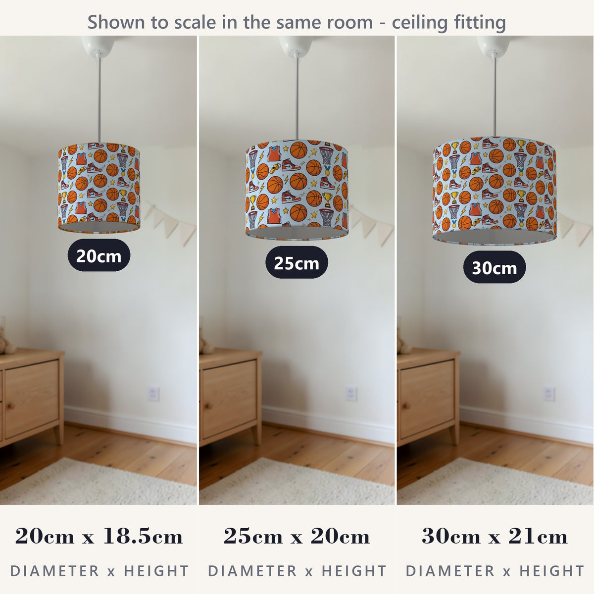 Sky Basketball Kids lampshade - 20cm x 18.5cm Ceiling - photo 4