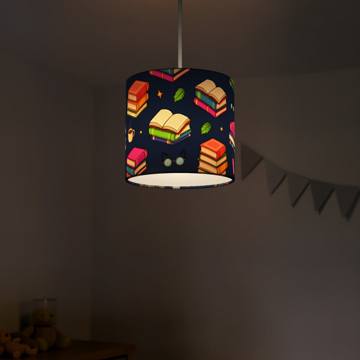 Navy Reading Nook lampshade - 20cm x 18.5cm Ceiling - photo 5