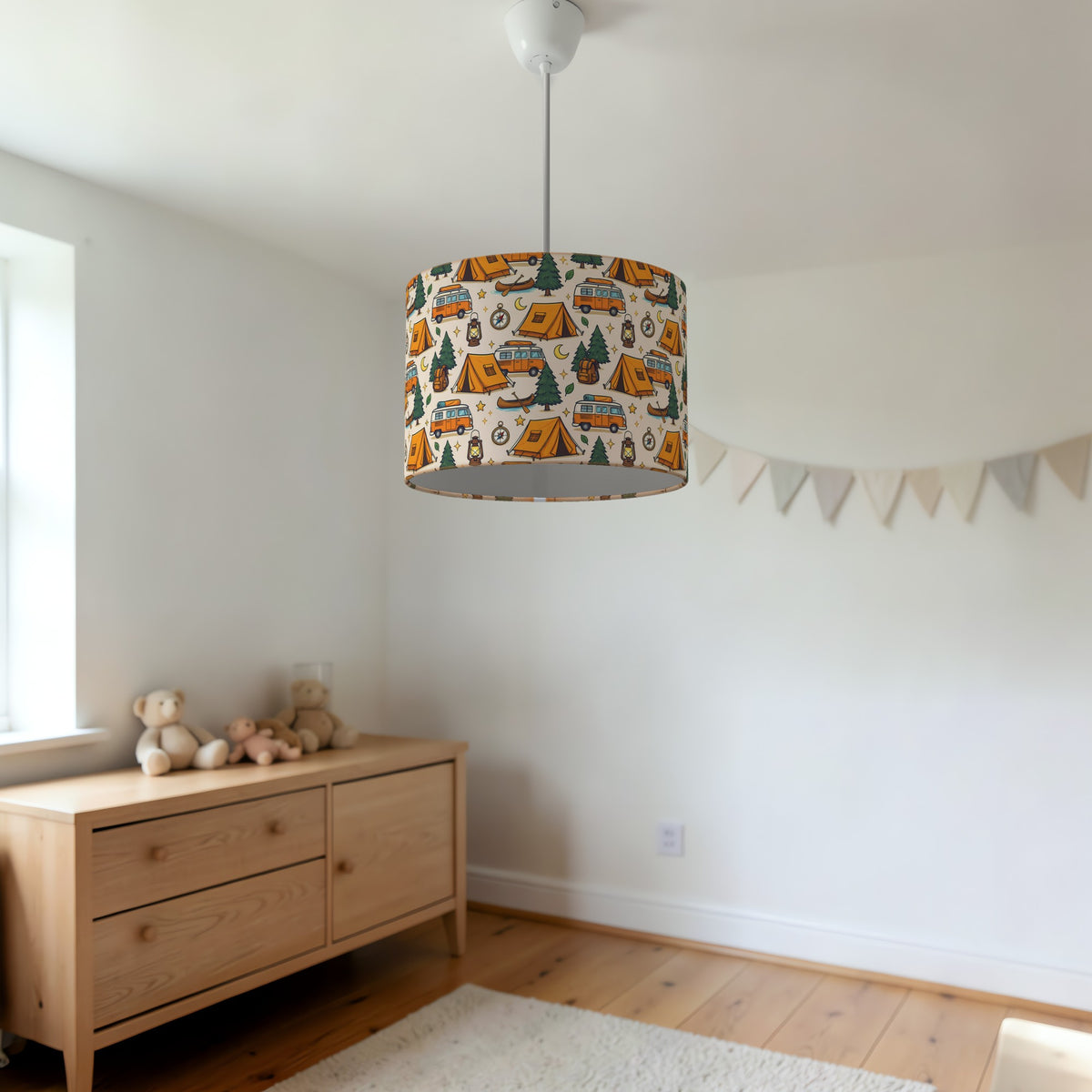 Sand Happy Campers lampshade - 20cm x 18.5cm Ceiling - photo 3