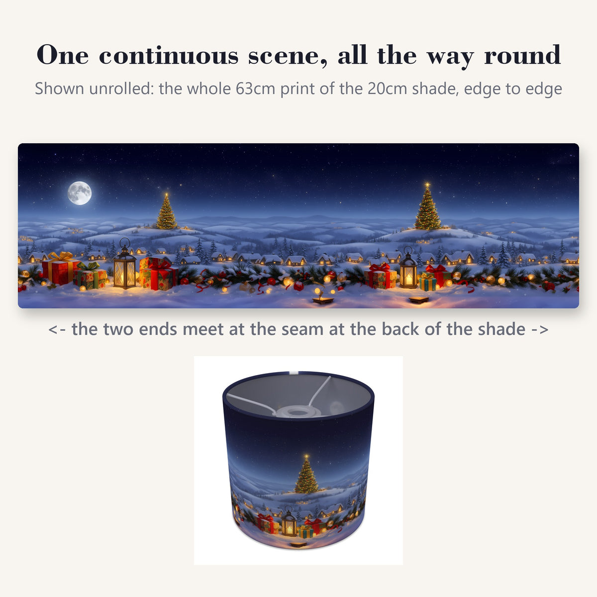 Winter Wonderland wraparound lampshade - Christmas Eve
