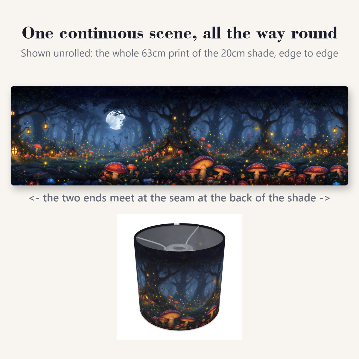 Fairytale Forest wraparound lampshade - Glow Woods