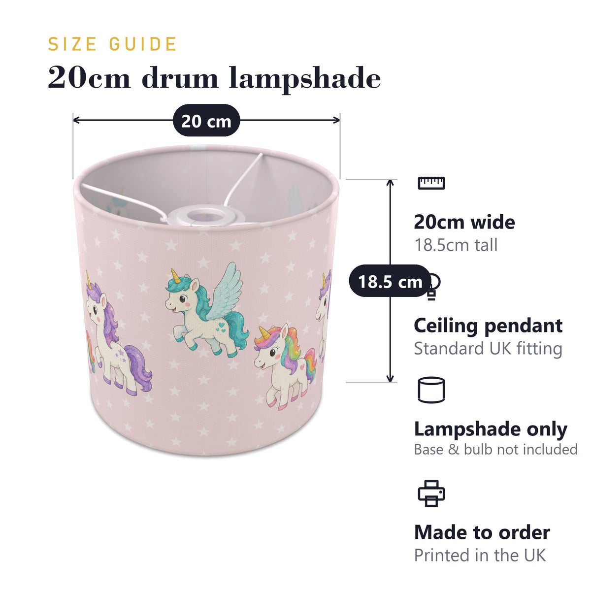 Blush Fantasy Kingdom lampshade - 20cm x 18.5cm Ceiling - photo 7