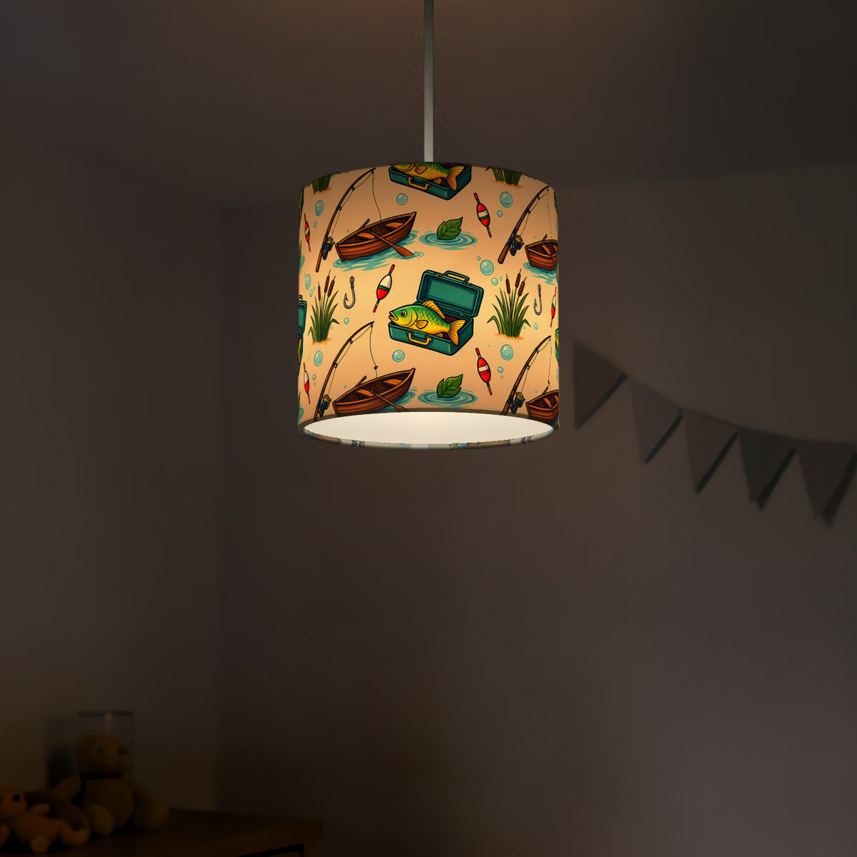 Sand Gone Fishing lampshade - 20cm x 18.5cm Ceiling - photo 5