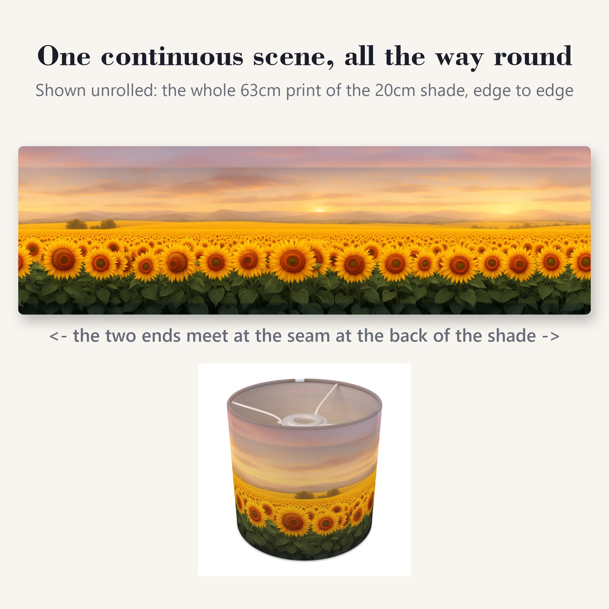 Flower Meadow wraparound lampshade - Sunflower Fields