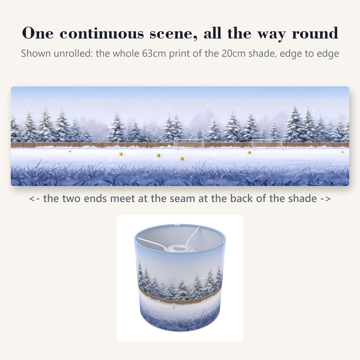 Match Day wraparound lampshade - Snowy Kickabout